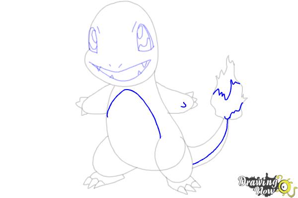 How to Draw Pokemon Charmander - Step 7 How to Draw Pokemon Charmander - Step 7