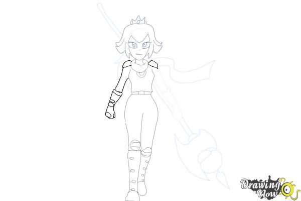 How to Draw Princess Peach from The Super Mario Bros. Movie - Step 13