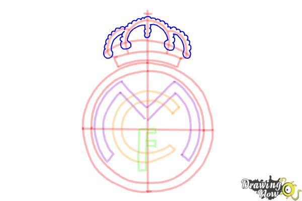 How to Draw Real Madrid Logo - Step 10 How to Draw Real Madrid Logo - Step 10