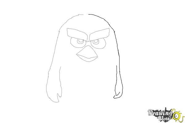 How to Draw Red from The Angry Birds Movie - Step 5