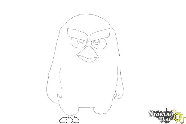 How to Draw Red from The Angry Birds Movie - Step 7