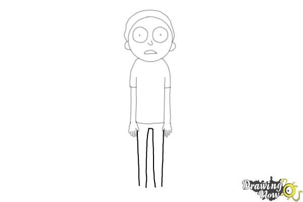 How to Draw Rick and Morty - Morty Smith - Step 7 How to Draw Rick and Morty - Morty Smith - Step 7
