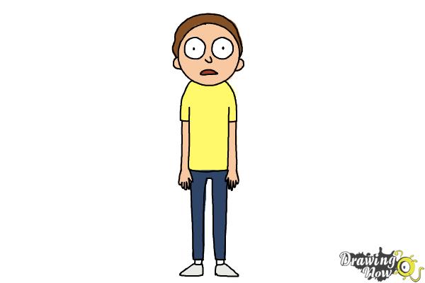 How to Draw Rick and Morty - Morty Smith - Step 9 How to Draw Rick and Morty - Morty Smith - Step 9