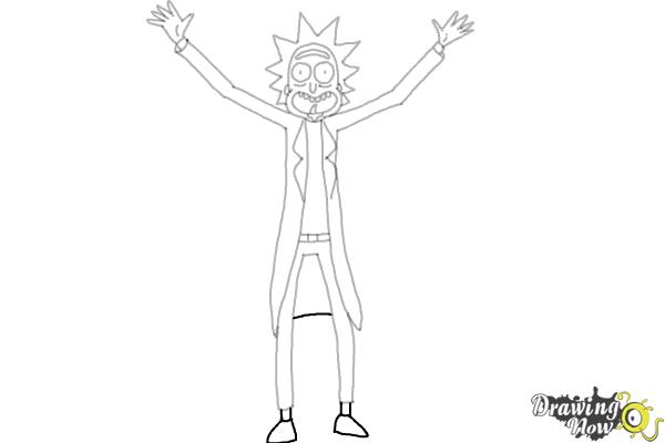 How to Draw Rick and Morty - Rick Sanchez - Step 10 How to Draw Rick and Morty - Rick Sanchez - Step 10