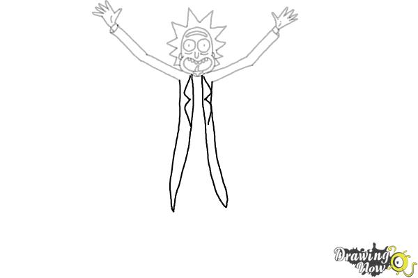 How to Draw Rick and Morty - Rick Sanchez - Step 8 How to Draw Rick and Morty - Rick Sanchez - Step 8