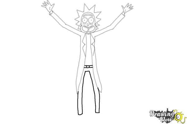 How to Draw Rick and Morty - Rick Sanchez - Step 9 How to Draw Rick and Morty - Rick Sanchez - Step 9