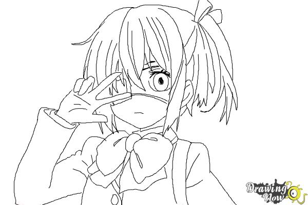 How to Draw Rikka Takanashi from Chuunibyou Demo Koi Ga Shitai - Step 9 How to Draw Rikka Takanashi from Chuunibyou Demo Koi Ga Shitai - Step 9