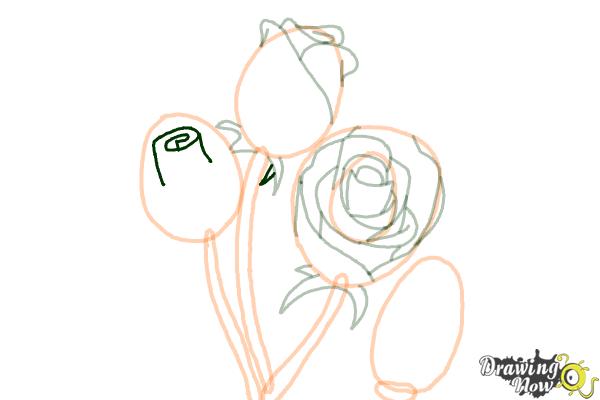 How to Draw Roses Step by Step - Step 11 How to Draw Roses Step by Step - Step 11