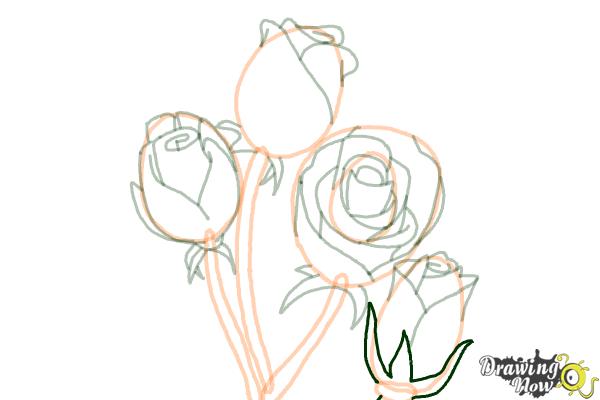 How to Draw Roses Step by Step - Step 16 How to Draw Roses Step by Step - Step 16
