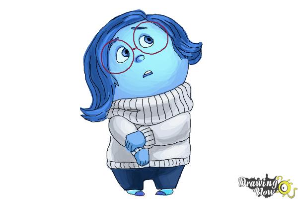 How to Draw Sadness from Inside Out - Step 10 How to Draw Sadness from Inside Out - Step 10