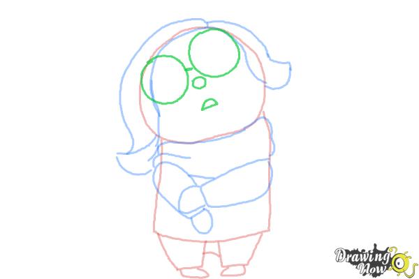 How to Draw Sadness from Inside Out - Step 6 How to Draw Sadness from Inside Out - Step 6