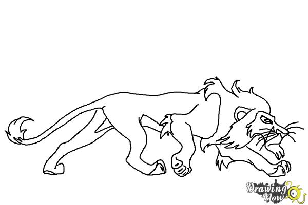 How to Draw Scar, Disney Villain - Step 10 How to Draw Scar, Disney Villain - Step 10