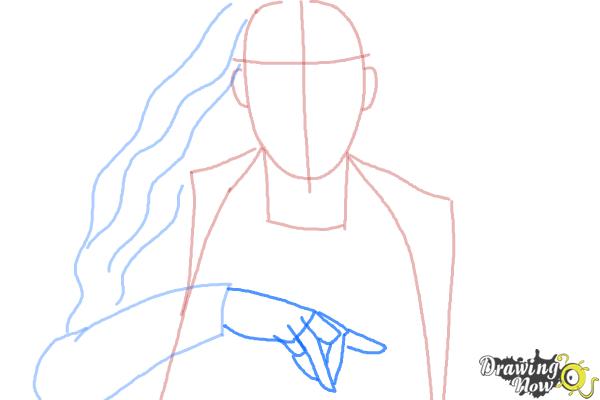 How to Draw Scarlet Witch from Avengers: Age Of Ultron - Step 4 How to Draw Scarlet Witch from Avengers: Age Of Ultron - Step 4
