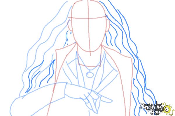 How to Draw Scarlet Witch from Avengers: Age Of Ultron - Step 6 How to Draw Scarlet Witch from Avengers: Age Of Ultron - Step 6