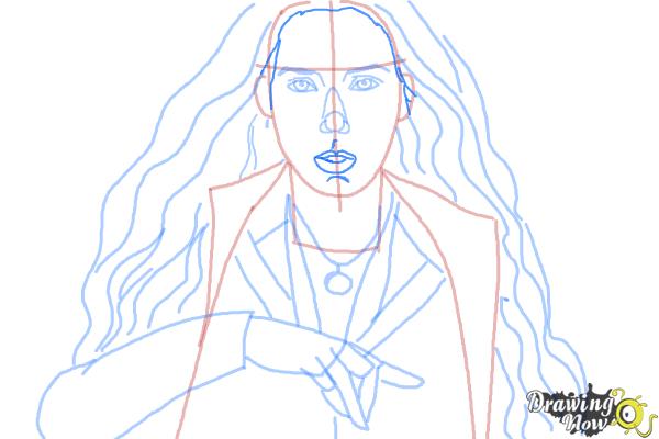 How to Draw Scarlet Witch from Avengers: Age Of Ultron - Step 8 How to Draw Scarlet Witch from Avengers: Age Of Ultron - Step 8
