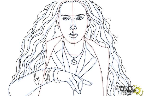 How to Draw Scarlet Witch from Avengers: Age Of Ultron - Step 9 How to Draw Scarlet Witch from Avengers: Age Of Ultron - Step 9