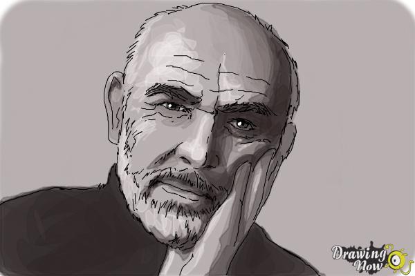 How to Draw Sean Connery - Step 8 How to Draw Sean Connery - Step 8