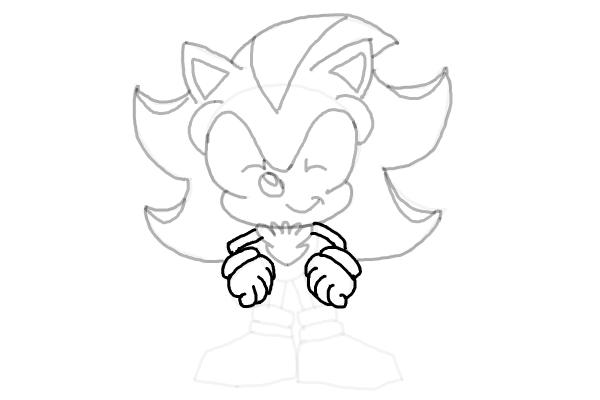 How to Draw Shadow from Sonic the Hedgehog 3 - Step 10