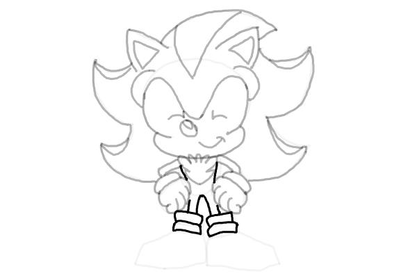 How to Draw Shadow from Sonic the Hedgehog 3 - Step 11