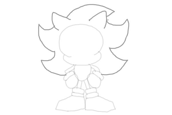 How to Draw Shadow from Sonic the Hedgehog 3 - Step 6