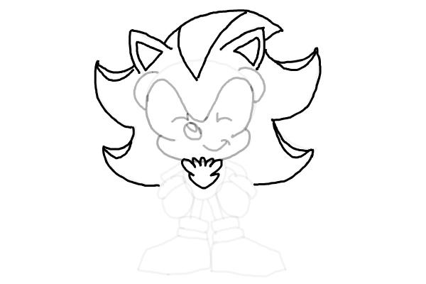How to Draw Shadow from Sonic the Hedgehog 3 - Step 9