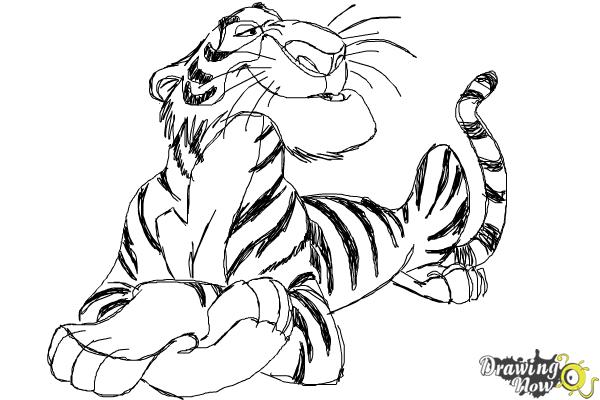 How to Draw Shere Khan, Disney Villain - Step 11 How to Draw Shere Khan, Disney Villain - Step 11
