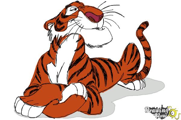 How to Draw Shere Khan, Disney Villain - Step 12 How to Draw Shere Khan, Disney Villain - Step 12