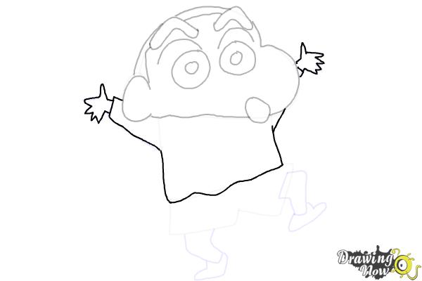 How to Draw Shin-chan (Shinnosuke Nohara from Crayon Shin Chan) - Step 11 How to Draw Shin-chan (Shinnosuke Nohara from Crayon Shin Chan) - Step 11