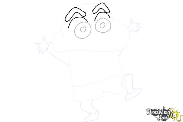 How to Draw Shin-chan (Shinnosuke Nohara from Crayon Shin Chan) - Step 8 How to Draw Shin-chan (Shinnosuke Nohara from Crayon Shin Chan) - Step 8
