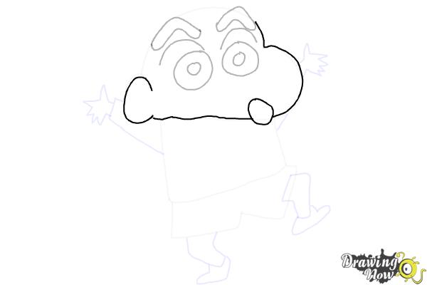 How to Draw Shin-chan (Shinnosuke Nohara from Crayon Shin Chan) - Step 9 How to Draw Shin-chan (Shinnosuke Nohara from Crayon Shin Chan) - Step 9