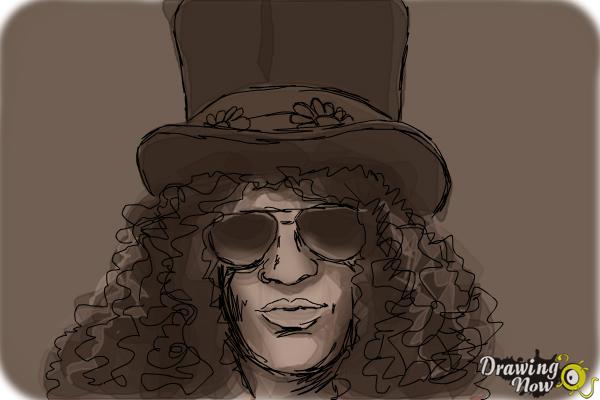 How to Draw Slash, Saul Hudson - Step 11