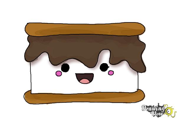 How to Draw Smores - Step 10 How to Draw Smores - Step 10