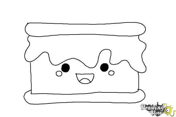 How to Draw Smores - Step 9 How to Draw Smores - Step 9
