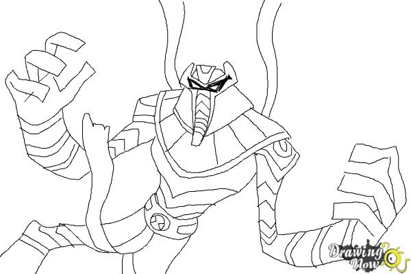 How to Draw Snare-Oh from Ben 10 Omniverse - Step 11 How to Draw Snare-Oh from Ben 10 Omniverse - Step 11