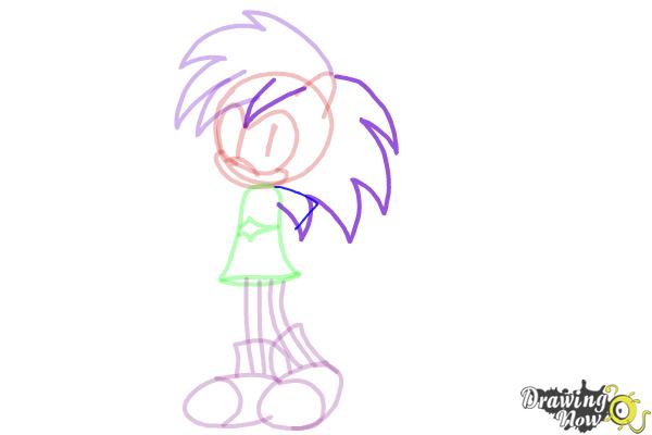 How to Draw Sonia The Hedgehog from Sonic - Step 10