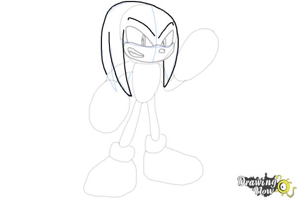 How to Draw Sonic - Knuckles the Echidna - Step 10 How to Draw Sonic - Knuckles the Echidna - Step 10