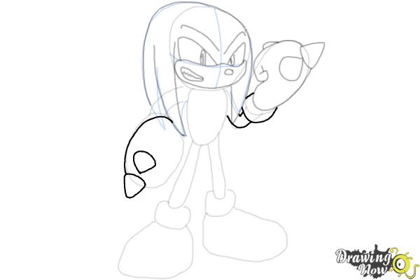 How to Draw Sonic - Knuckles the Echidna - Step 12 How to Draw Sonic - Knuckles the Echidna - Step 12