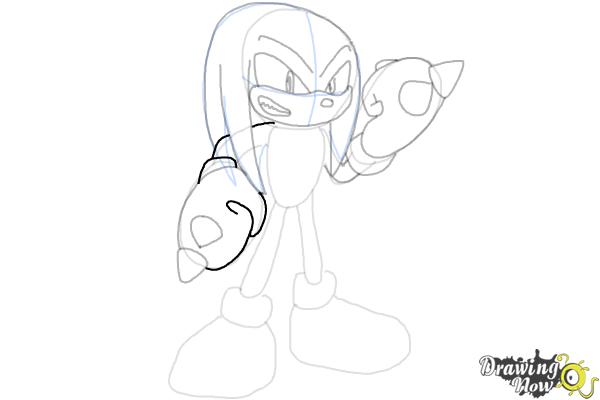 How to Draw Sonic - Knuckles the Echidna - Step 13 How to Draw Sonic - Knuckles the Echidna - Step 13