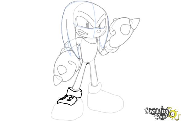How to Draw Sonic - Knuckles the Echidna - Step 15 How to Draw Sonic - Knuckles the Echidna - Step 15