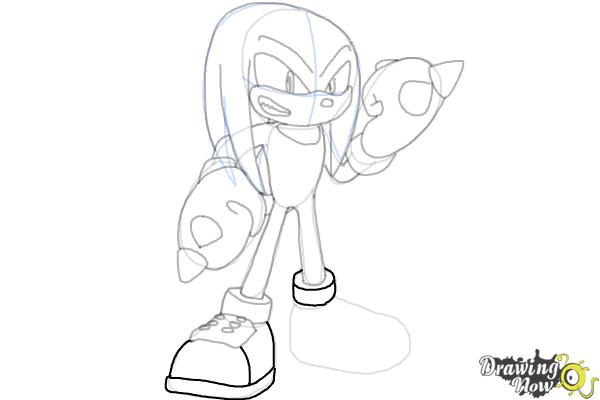 How to Draw Sonic - Knuckles the Echidna - Step 16 How to Draw Sonic - Knuckles the Echidna - Step 16