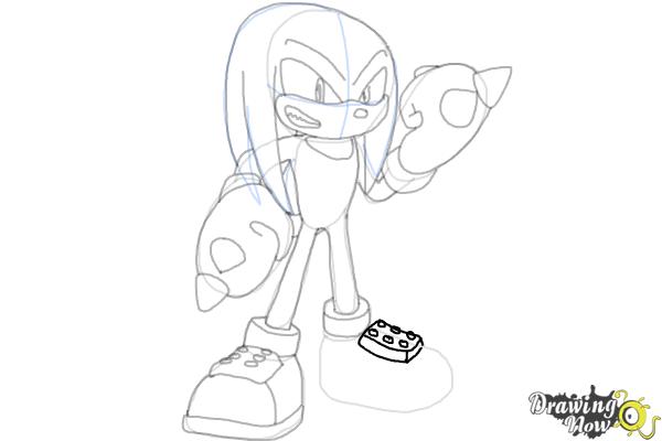 How to Draw Sonic - Knuckles the Echidna - Step 17 How to Draw Sonic - Knuckles the Echidna - Step 17