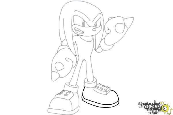 How to Draw Sonic - Knuckles the Echidna - Step 18 How to Draw Sonic - Knuckles the Echidna - Step 18