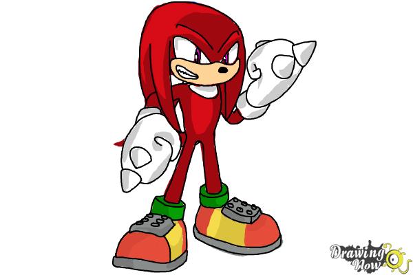 How to Draw Sonic - Knuckles the Echidna - Step 19 How to Draw Sonic - Knuckles the Echidna - Step 19