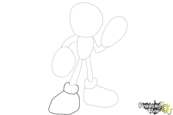 How to Draw Sonic - Knuckles the Echidna - Step 6 How to Draw Sonic - Knuckles the Echidna - Step 6