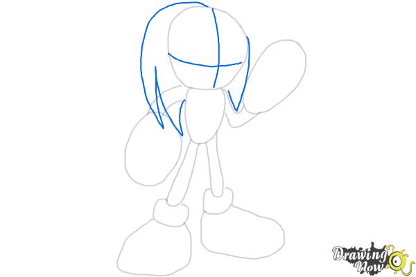 How to Draw Sonic - Knuckles the Echidna - Step 7 How to Draw Sonic - Knuckles the Echidna - Step 7