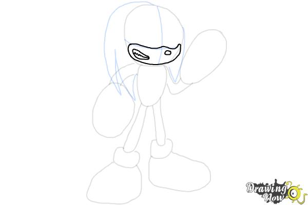 How to Draw Sonic - Knuckles the Echidna - Step 8 How to Draw Sonic - Knuckles the Echidna - Step 8