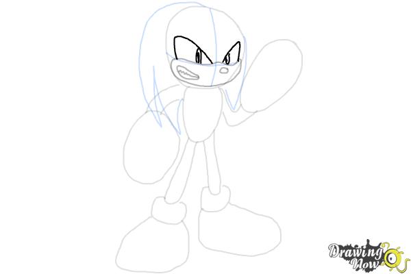 How to Draw Sonic - Knuckles the Echidna - Step 9 How to Draw Sonic - Knuckles the Echidna - Step 9