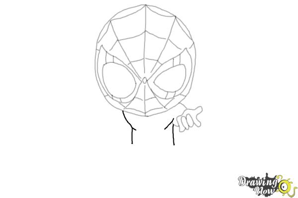 How to Draw Spider-Man: No Way Home - Step 10 How to Draw Spider-Man: No Way Home - Step 10