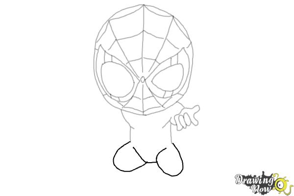 How to Draw Spider-Man: No Way Home - Step 11 How to Draw Spider-Man: No Way Home - Step 11