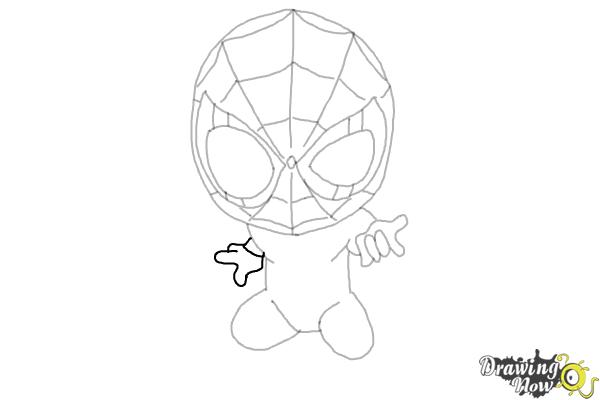 How to Draw Spider-Man: No Way Home - Step 12 How to Draw Spider-Man: No Way Home - Step 12